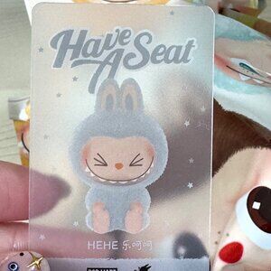 Pop Mart Labubu “Have A Seat” Series V2 – HEHE Vinyl Plush Keychain NIB